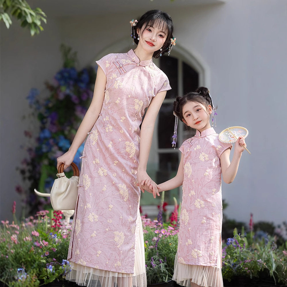 亲子装新中式汉服夏装连衣裙母女装2026夏季新款儿童成人旗袍裙子