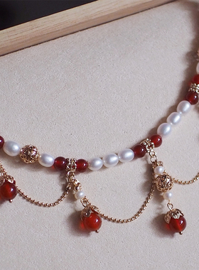 软璎珞唐风坦领淡水珍珠单件包邮