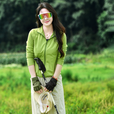 北京森林户外原创休闲百搭立领罗纹德绒亲肤保暖内胆抓绒衣外套女