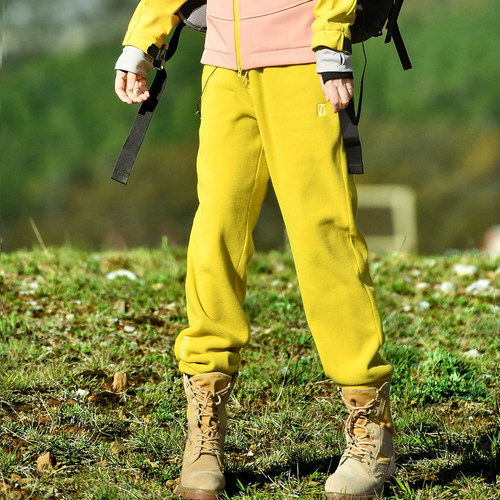 北京森林户外秋冬休闲旅行320G双面摇粒绒加厚保暖束脚抓绒长裤女