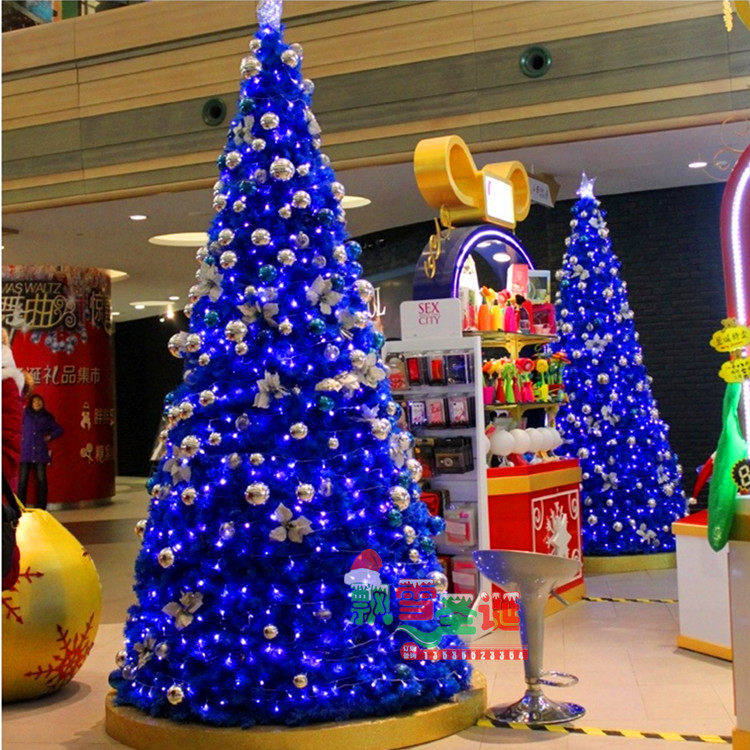 酒店装饰大型框架圣诞树LED彩灯圣诞树 8米圣诞村锥形圣诞树套餐