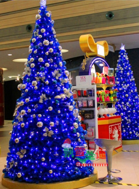 酒店装饰大型框架圣诞树LED彩灯圣诞树 8米圣诞村锥形圣诞树套餐