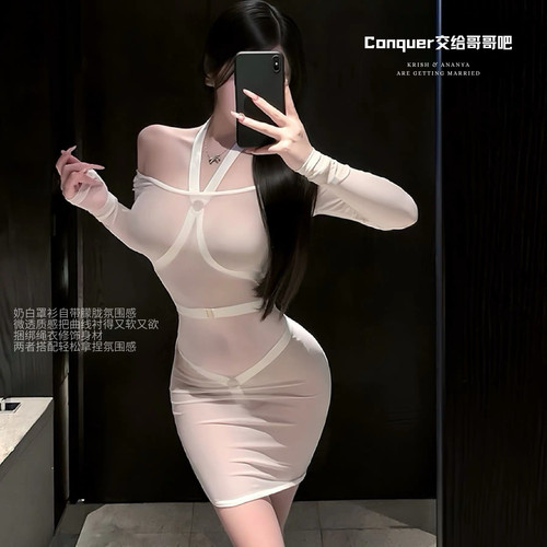 性感诱惑透视包臀裙女捆绑连体衣