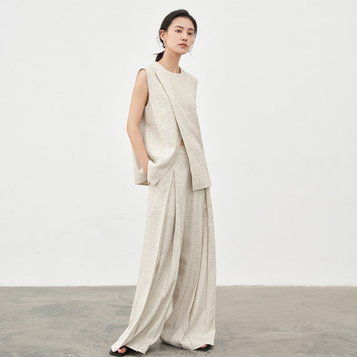 JANEONESS仿麻肌理不规则套装