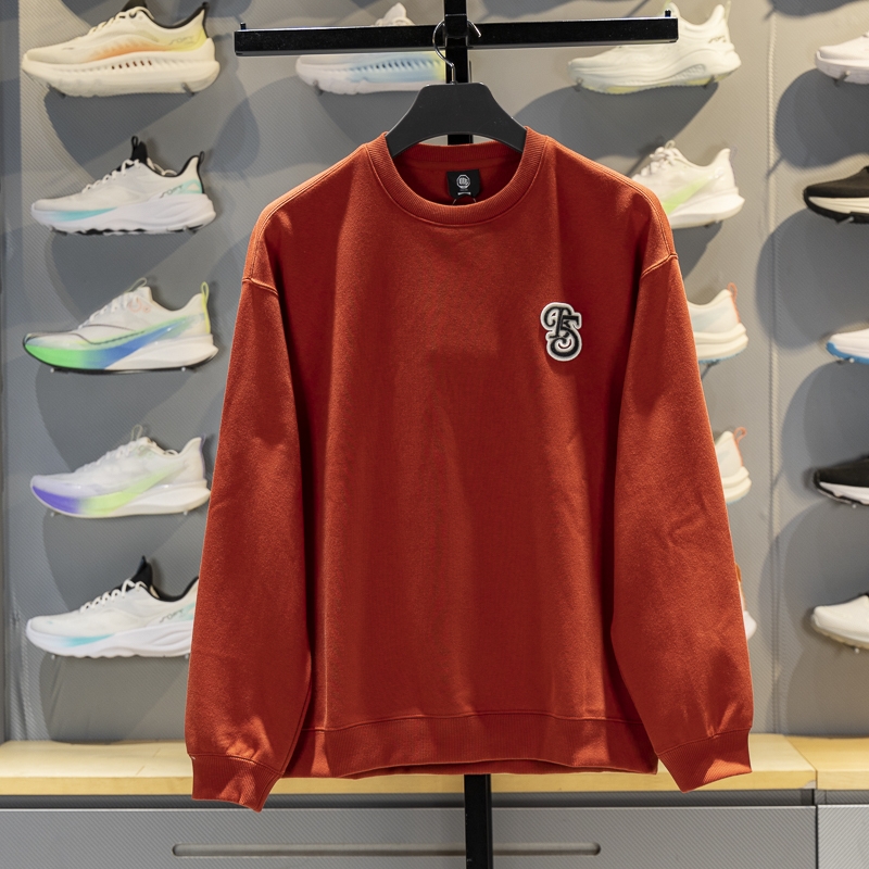 李宁男子圆领宽松套头卫衣