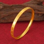 四叶草沙金手镯时尚 简约女款 手环百搭风小确幸素圈闭口铜合金饰品