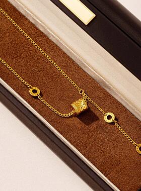 高级感龙鳞流苏锁骨链女沙金