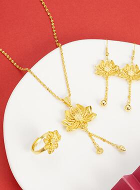 古法沙金莲花套装中国风宫廷风