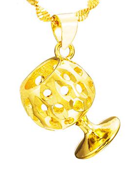 韩版镀金高脚杯镂空吊坠