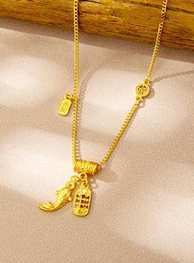 奢华民族风锦鲤锁骨链女款