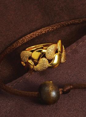 越南沙金镂空磨砂女士戒指