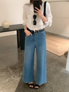 女6082 随性奶奶裤 韩国AP时尚 高级感宽松显瘦垂感四面弹阔腿牛仔裤
