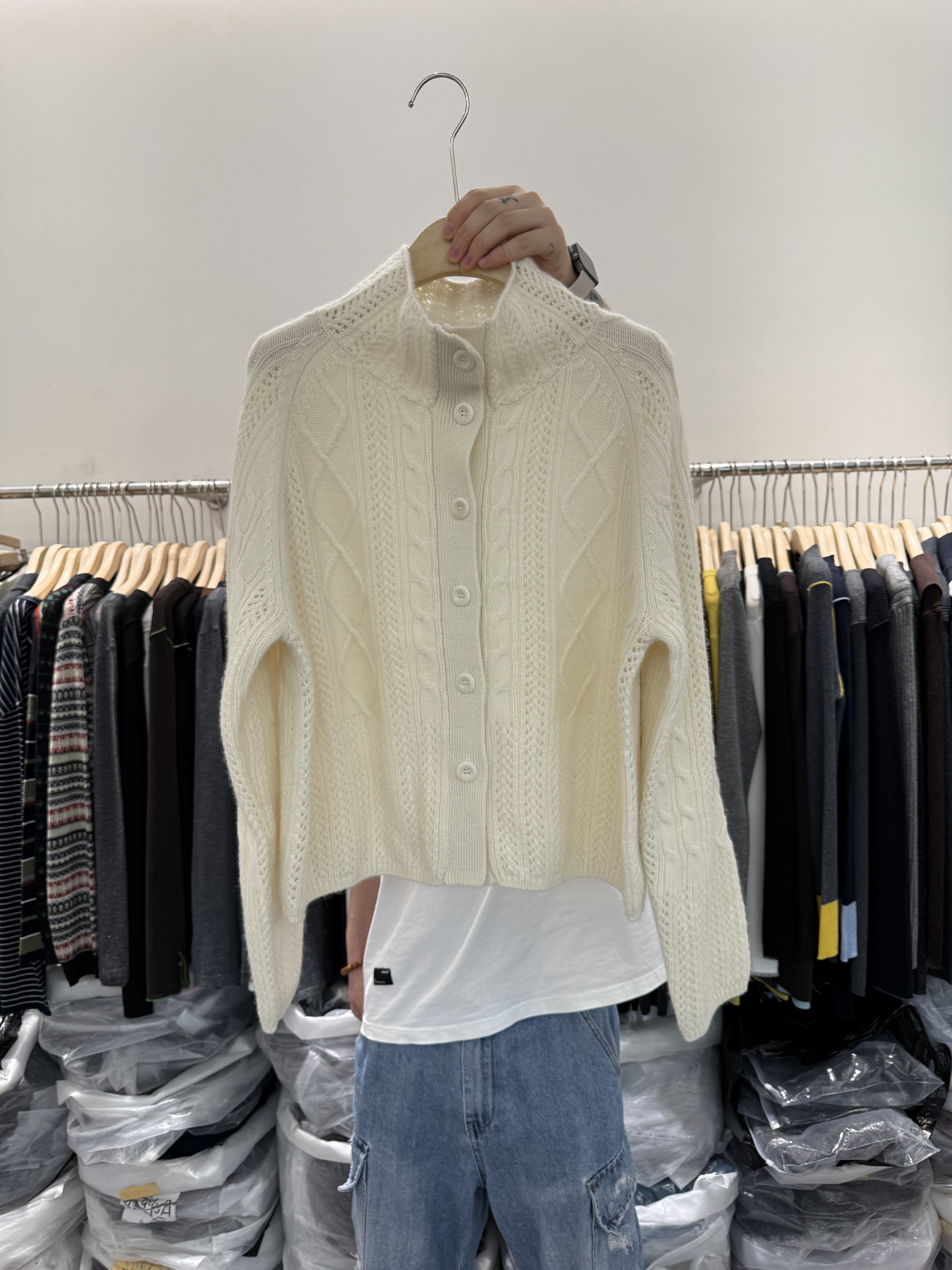 羊毛针织开衫立领针织衫毛衣外套