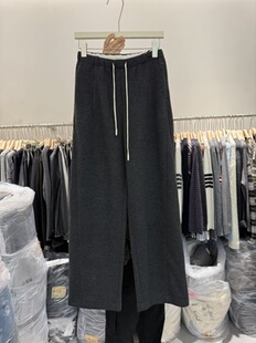 羊毛长裤 垂感百搭阔腿裤 高级感宽松显瘦松紧腰抽绳直筒裤 欧货时尚