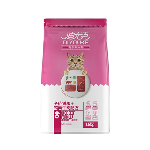 Diyuk Natural Cat Food Flavon Food Food 1,5 кг, чтобы котенка котенка стала красивой кошачьей едой
