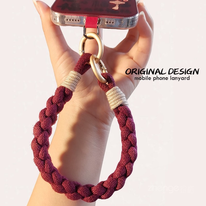 手机挂绳短款简约麻花编织腕带小众精致户外时尚旅游链钥匙壳结实,3C数码配件,手机挂件/手机链,淘宝优惠券,粉丝福利购,淘宝优惠卷