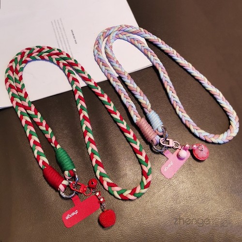 手机挂绳长款斜挎可背多巴胺撞色