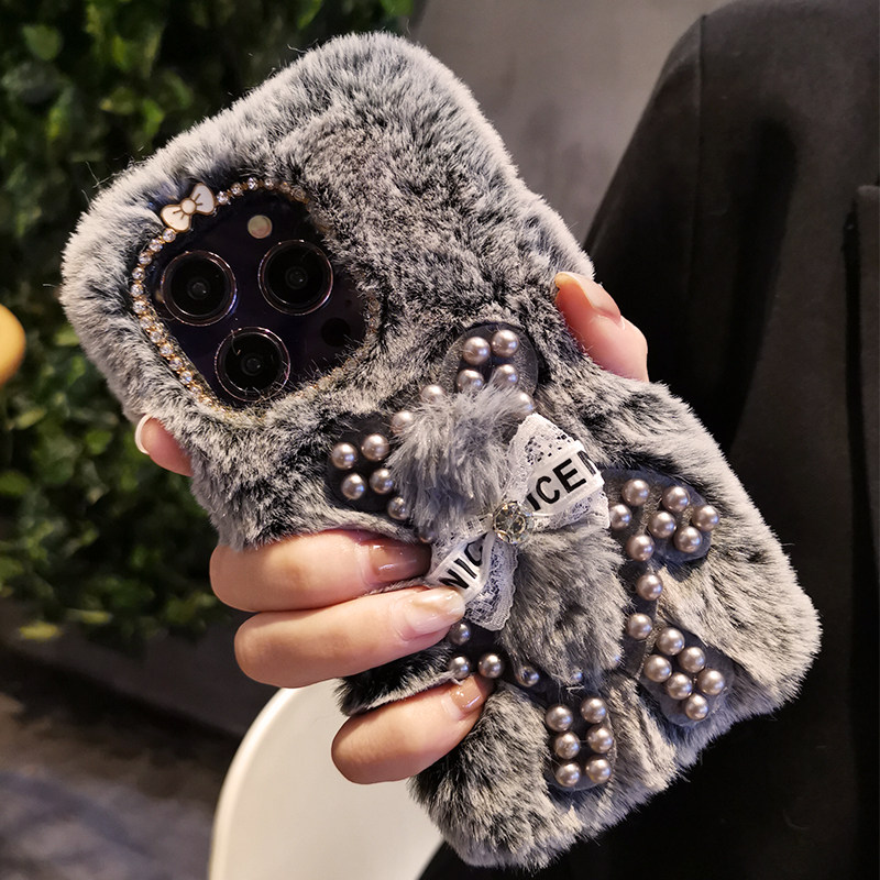 适用于苹果17promax手机壳毛绒绒新女款iphone16珍珠水钻可爱小熊15plus秋冬季14pro冬款暖手13个性创意12,3C数码配件,手机保护套/壳,淘宝优惠券,粉丝福利购,淘宝优惠卷