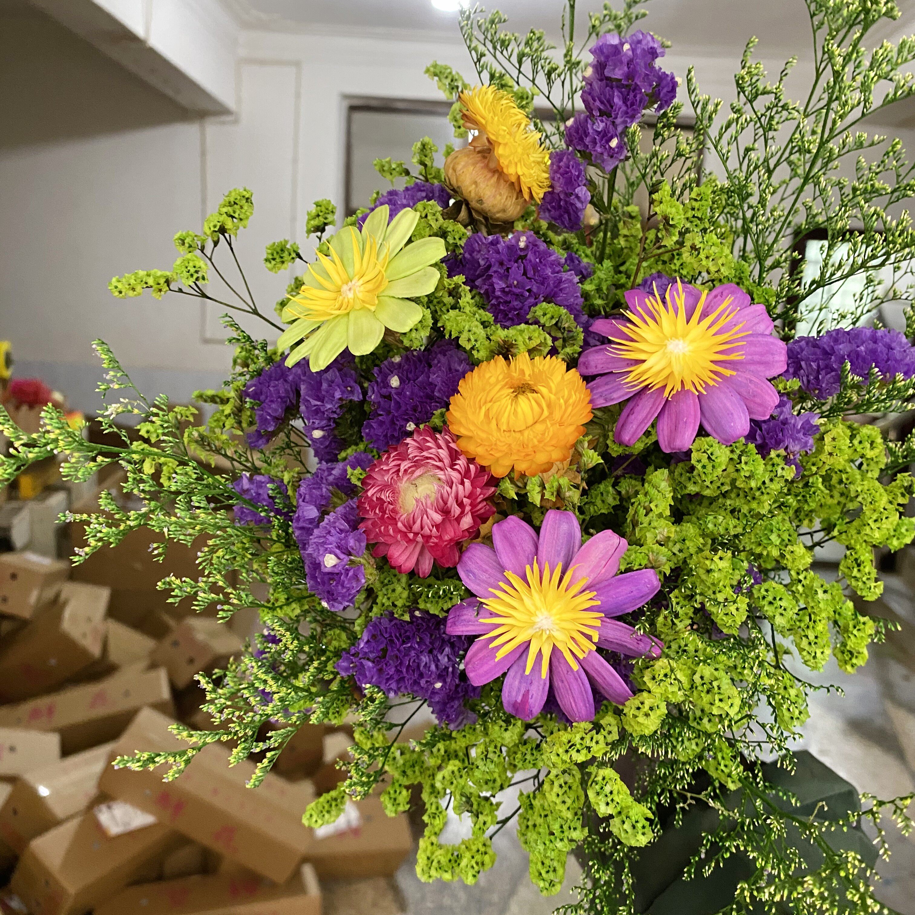 莫奈花束 真花干花 永生花高级干花