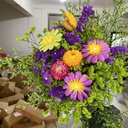 莫奈花束 真花干花 永生花高级感轻奢风干花花束 客厅卧室装饰