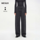 MESUX米岫25冬含羊毛松紧抽绳腰弯刀九分裤 通勤休闲裤 女MNWUQ702