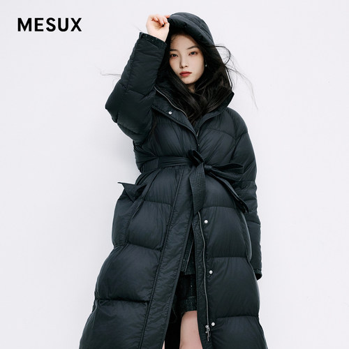 MESUX米岫新品中长款白鹅绒羽绒服大衣面包服外套女MMWUL401