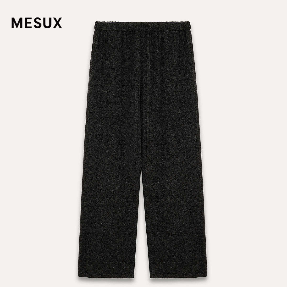 MESUX米岫25冬美丽诺羊毛慵懒感空气层阔腿裤休闲针织裤MNWSE701