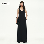 连衣裙MNMUO309 无袖 博主同款 MESUX米岫25夏极简风空气层感修身