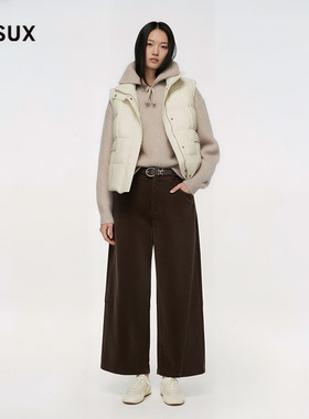 MESUX米岫25冬灯芯绒弯刀阔腿休闲裤MNWPQ403