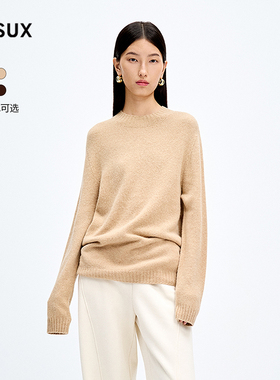 MESUX米岫牦牛绒半高领宽松IN简约毛衫针织衫毛衣女MMWUE430