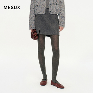 MNWUS201 MESUX米岫25冬绵羊毛双面呢A字显瘦半身裙 管乐同款