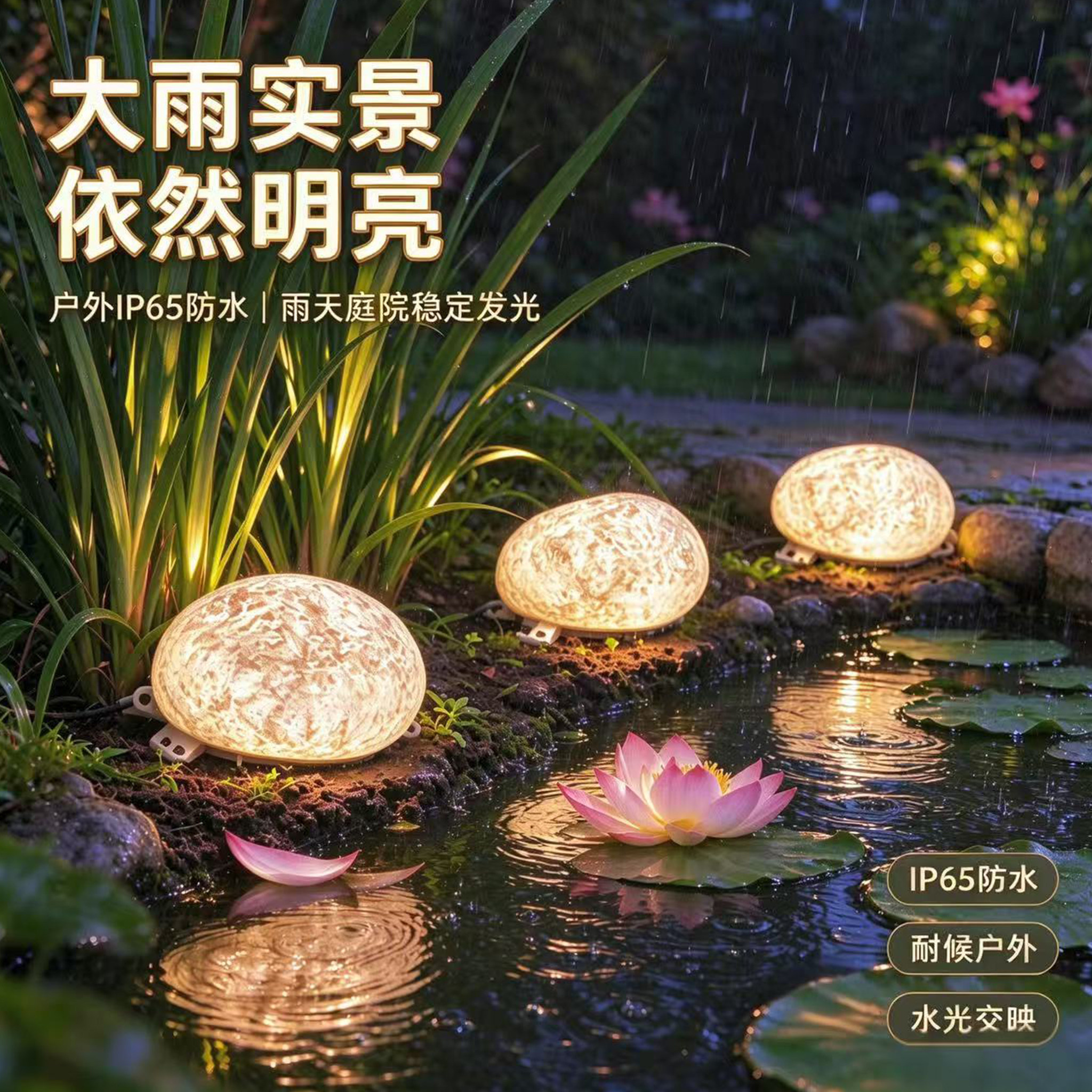 太阳能仿石头草坪灯户外庭院花园地灯防水名宿过道景观氛围LED灯
