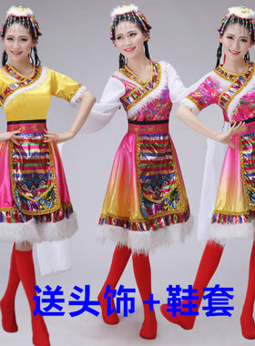 新款蒙古少数表演服装藏族舞蹈