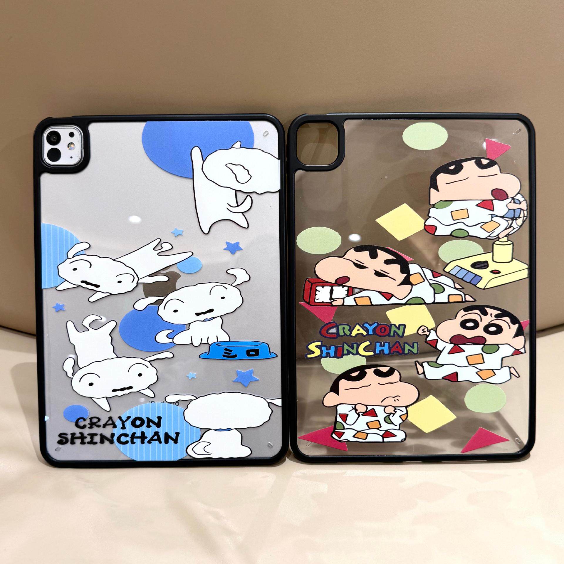 适用苹果iPad Pro 11英寸iPad第11代Air7/8外壳M3 m4平板卡通蜡笔小新保护套全包透明硬壳10.2寸电脑无盖后壳