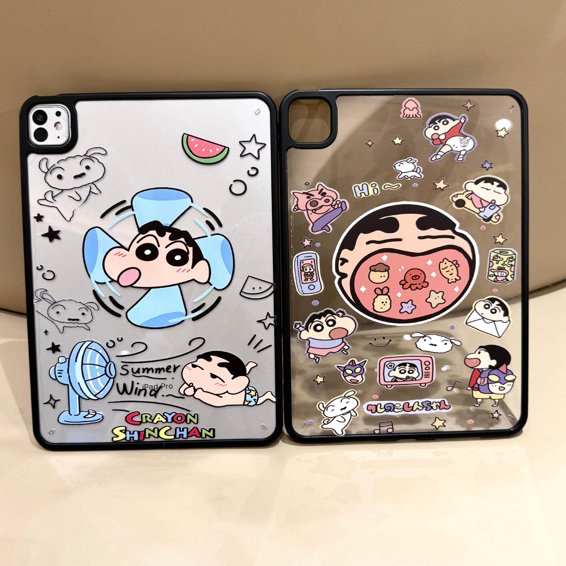 适用苹果iPad Pro11英寸iPad第11代Air7/8外壳M4平板m5卡通蜡笔小新保护套全包透明硬壳2025电脑无盖后壳10th