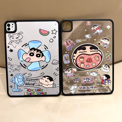 适用苹果iPad Pro11英寸iPad第11代Air7/8外壳M4平板m5卡通蜡笔小新保护套全包透明硬壳2025电脑无盖后壳10th