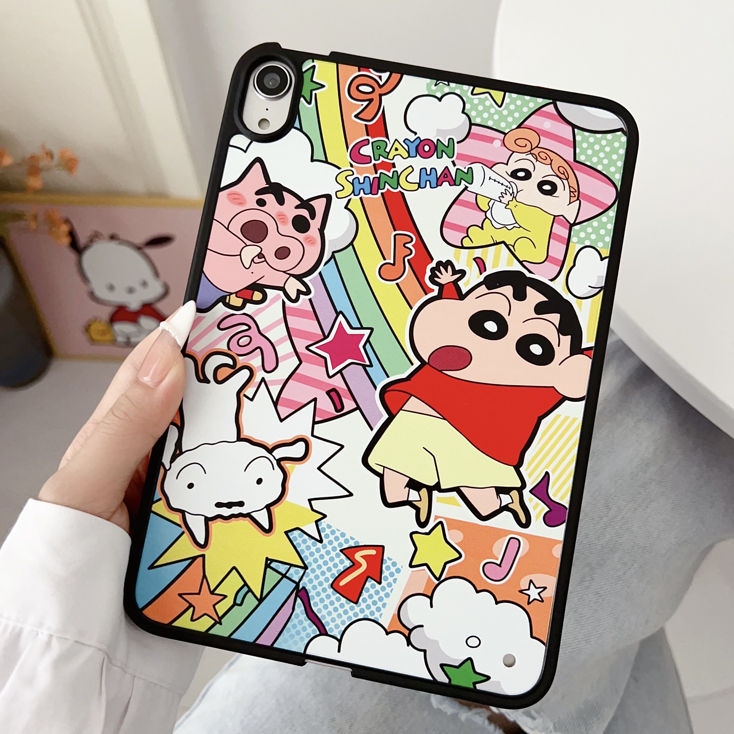 卡通可爱蜡笔小新适用苹果iPadmini7保护套11寸Air6/5防摔硬壳2024年平板电脑pro11寸10.2防弯后外壳9代A2996