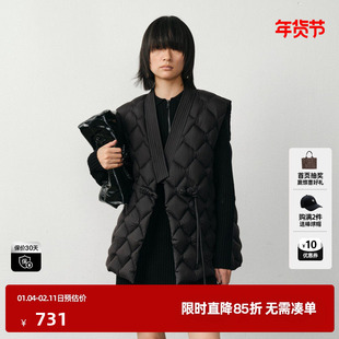 U/TI新中式盘扣羽绒服女设计感保暖云感蓬松马甲尤缇2025冬季新款