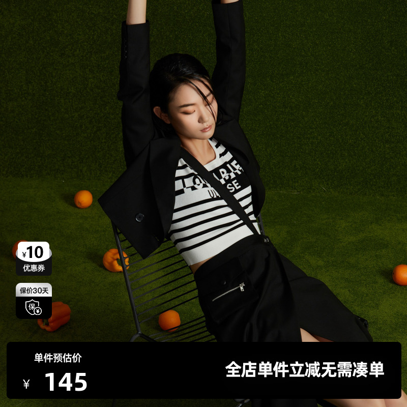 U/TI休闲套头无袖背心女简约时尚百搭工字上衣潮尤缇时尚春季新款