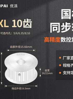 同步带轮XL10齿AF型齿宽16/21内孔4 5 6 6.35 8 1012机械型同步轮