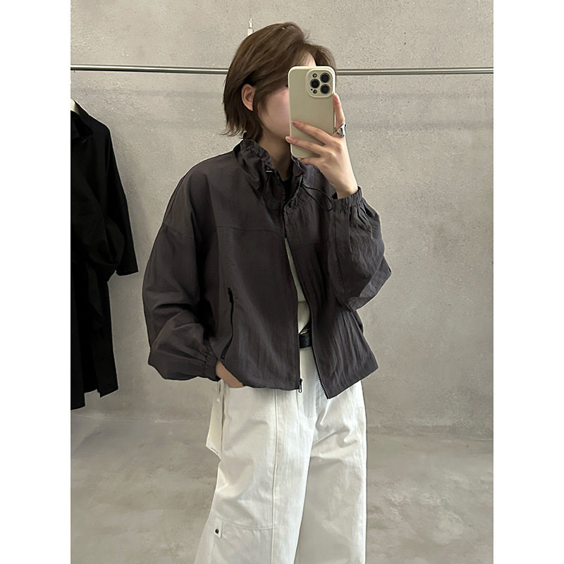 MMC 立领短款外套女2026春季新款正肩韩系休闲宽松百搭冲锋衣夹克