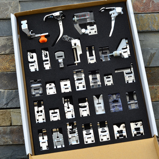 重机真善美家用电动多功能缝纫机配件常用压脚套装32个款盒装组盒