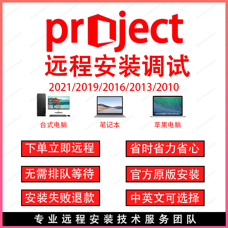 project2021/2019/2016/20132010项目管理软件专业版远程安装服务