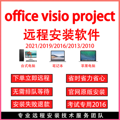 office软件word excel ppt visio project远程安装调试办公软件