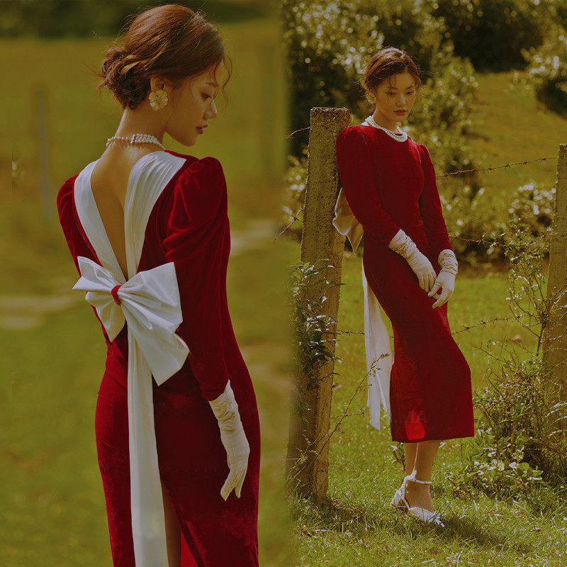 new pattern Studio theme clothing Travel Photography Wedding dress Photography Retro British style Simplicity French velvet Self cultivation full dressin the Women's clothing/Boutique , Wedding/Cheongsam/Formal dress , Formal dress/Evening  category - from Buy2taobao.com to provide professional Taobao agent buy service