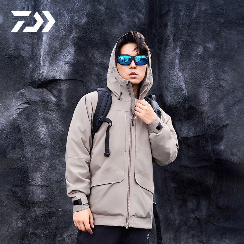 DAIWA达亿瓦 24秋冬DW-3224 防雨夹克套装连帽保暖外套长裤钓鱼服