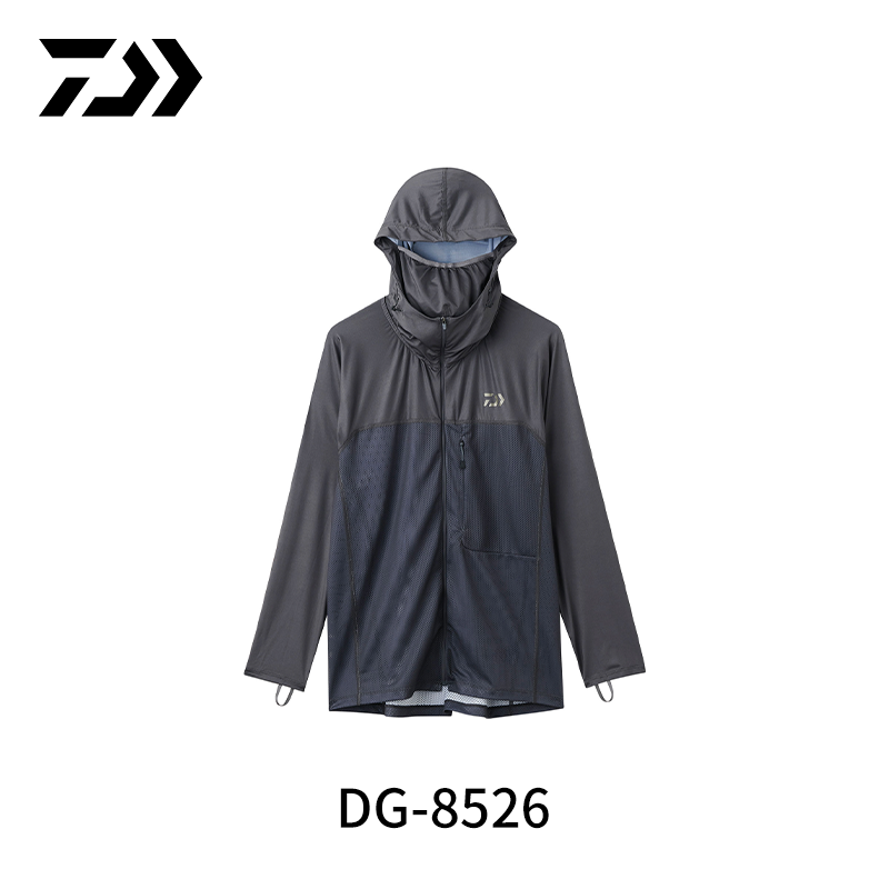 DAIWA达亿瓦 26春夏DE-8526 带面罩连帽长袖衫凉感防晒钓鱼服遮阳