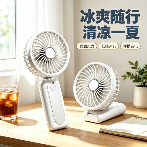 正品航模无刷暴力M2风扇可折叠桌面挂式可挂脖风扇7档4000mah电池