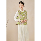 国风背心叠穿上衣女马甲 浮雕花朵独特漂亮新中式 SHIBAI拾白 盛夏