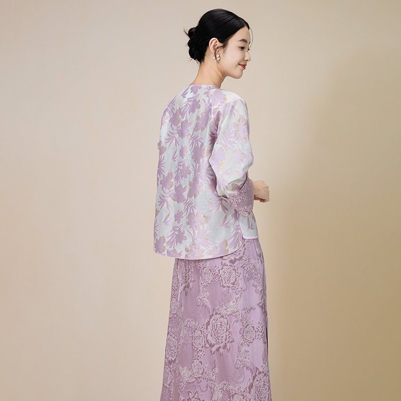 SHIBAI拾白 荆棘花 2025春夏新款新中式外套提花禅意高端国风套装